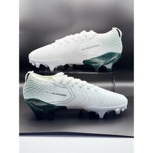 Size 6.5M, 8W-Under Armour Hovr Lacrosse Cleats, White/Dark Green,